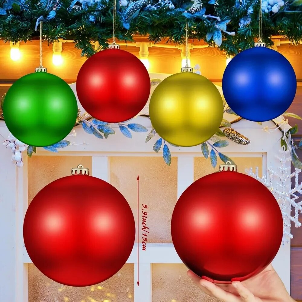 Set of 8 Christmas Ball Ornaments 6 Inch Christmas Ball Shiny Ornament Indoor a image 5