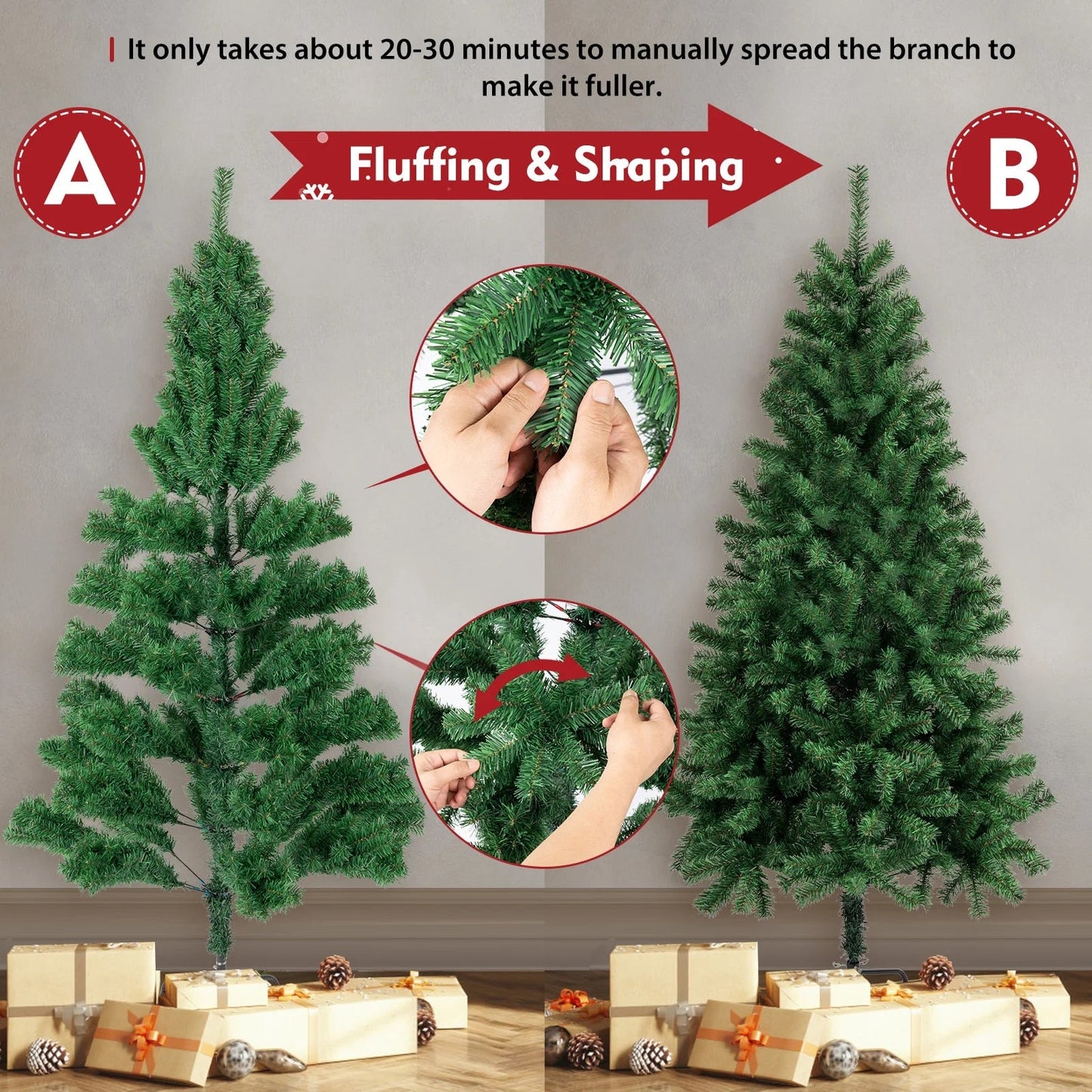 Sale 6FT Christmas Tree Artificial Decoration with PVC Foldable Metal Folda