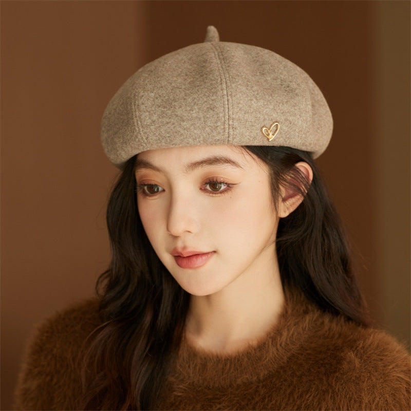 Japanese-style women's big-head beret for spring and autumn Korean retro all-ma image 7