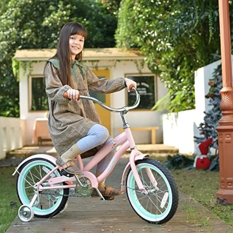 Girls Beach Cruiser Bike for Kids 5-13 Years Old, Kids Bicycle Included Coaster image 4
