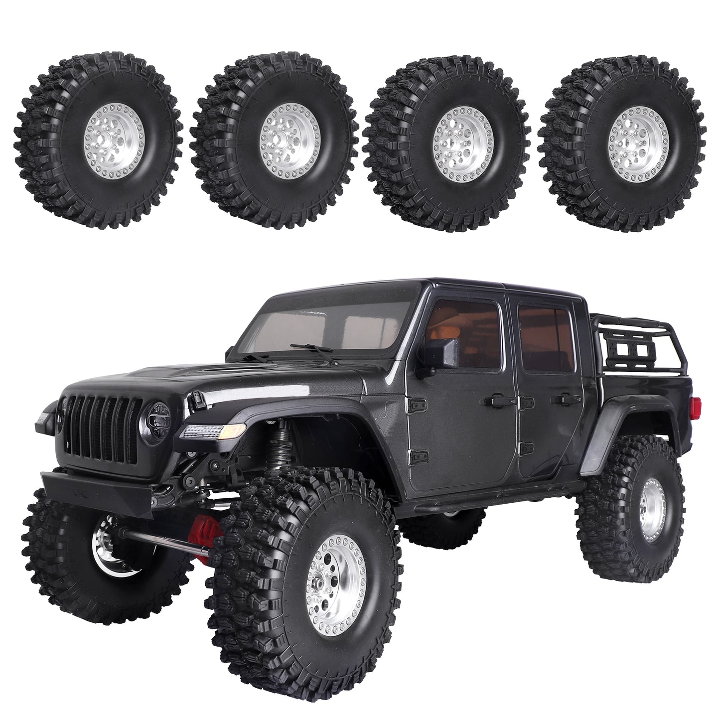 HobbyPark 4.72 inch 1.9 Crawler Tires and 1.9 Beadlock Wheels Set for Axial SCX image 4