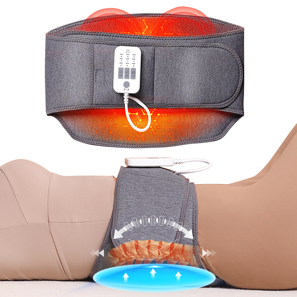 Waist Massager, Electric Lumbar Heating Belt Multi-gear Adjustment, Portable He