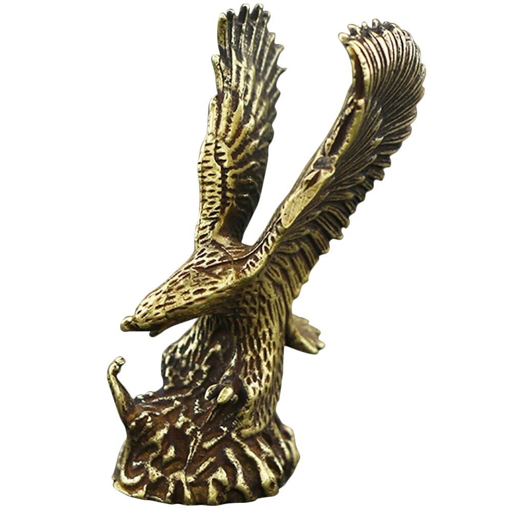 Brass Eagle Statue Decorative Eagle Sculpture Figurine Ornament Desk Eagle Decor image 5