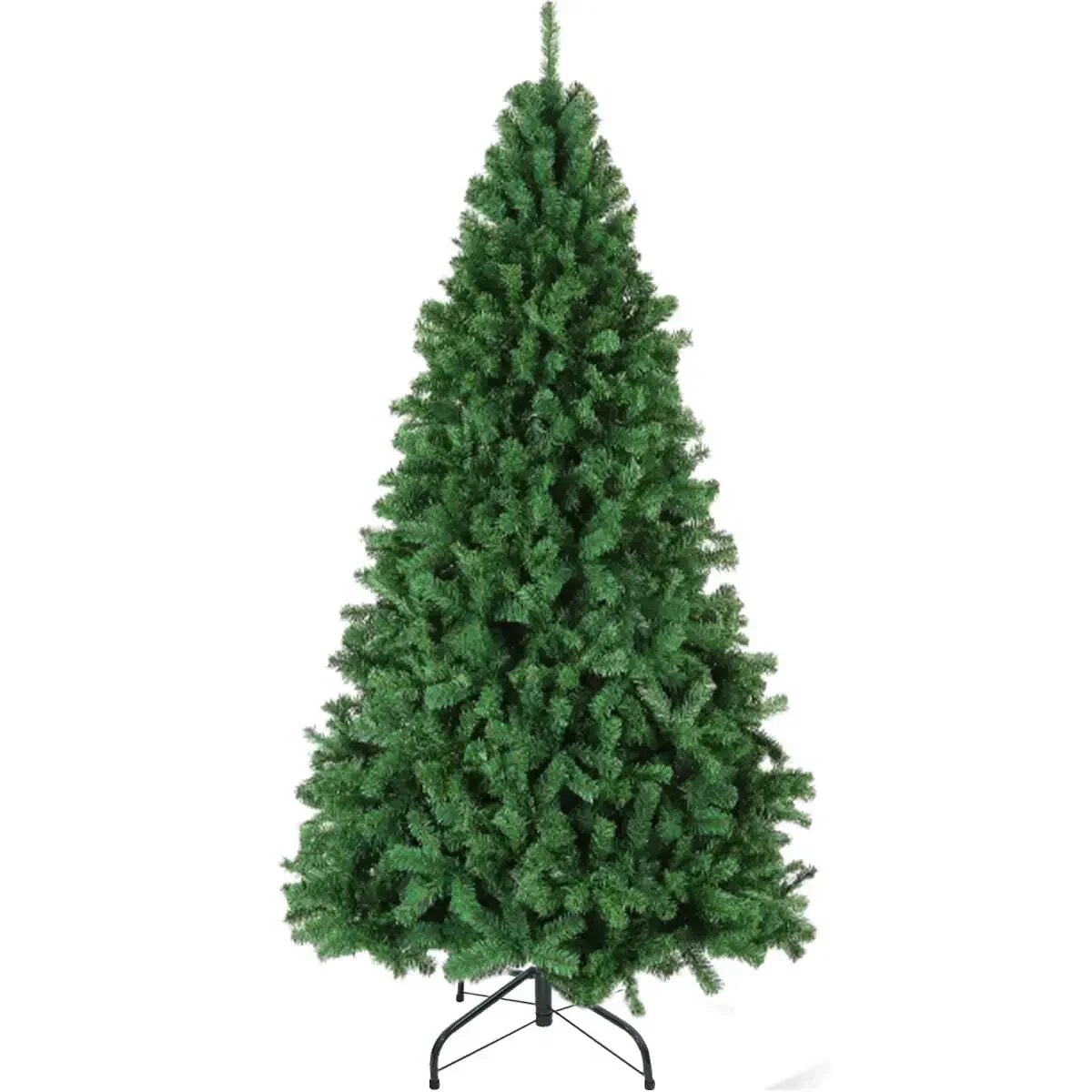 6-Ft Christmas Tree Pine Hinged Artificial Holiday Tree W/ 1000 Tips Metal Base