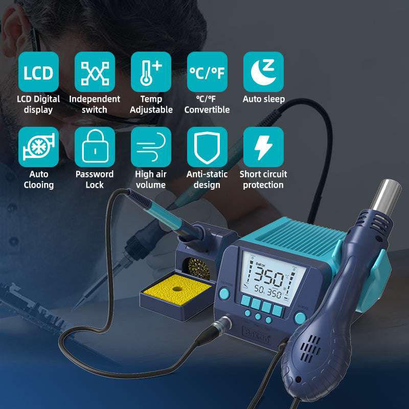 BK881 Sering and Rework Air Station 2 in 1 Tools Kit 560W Blower A