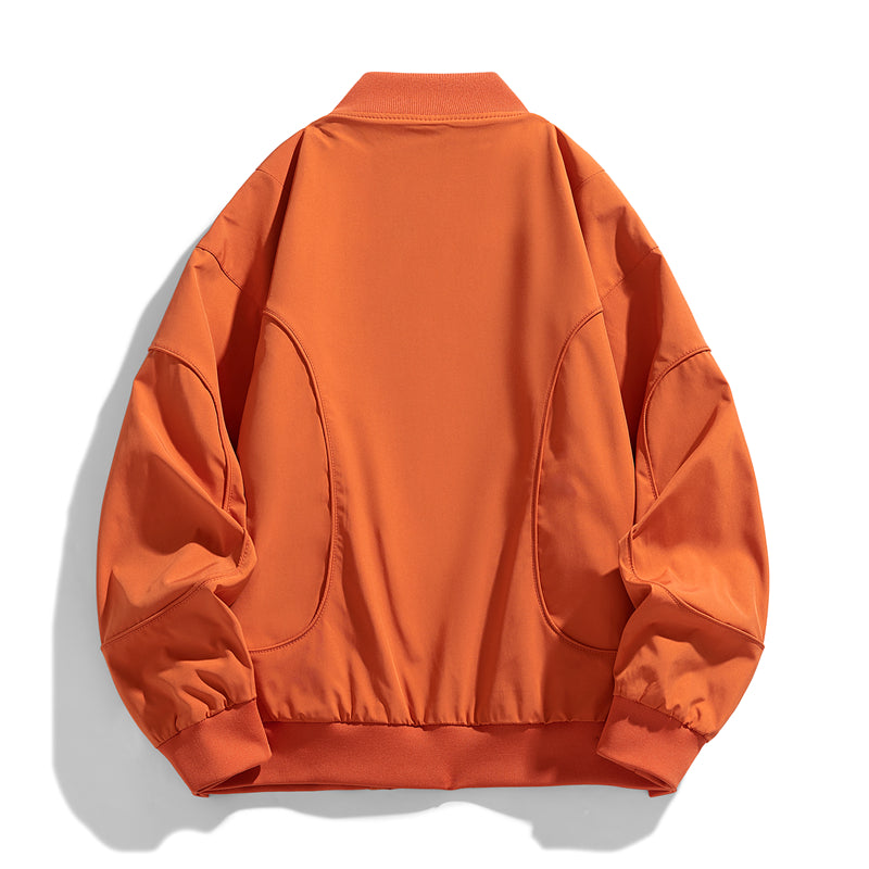 V-Neck Baseball Jacket Oversize Men's Windbreaker Aviator Coat Fashion Patchwor image 5