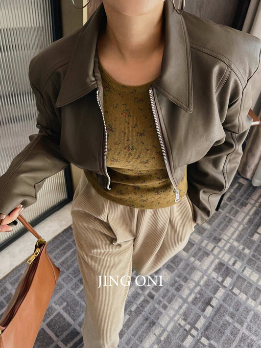 Leather Jackets Fur Coat Woman Clothing 2023 Korean Fashion Style Autumn Vintag