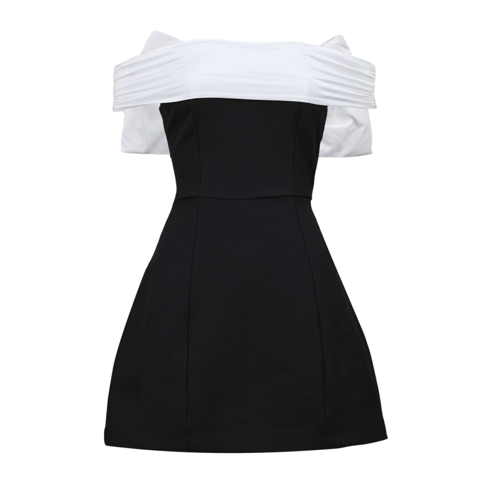 Tie Bow Mini Dress Women Fashion Off Shoulder High Waist Sleeveless Y2k Dress S