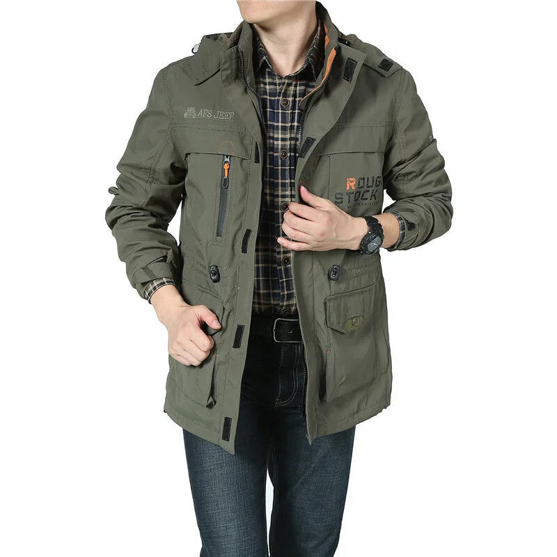 Men Tactical Waterproof Military Soft Shell Jacket with Pilot Hood, for
