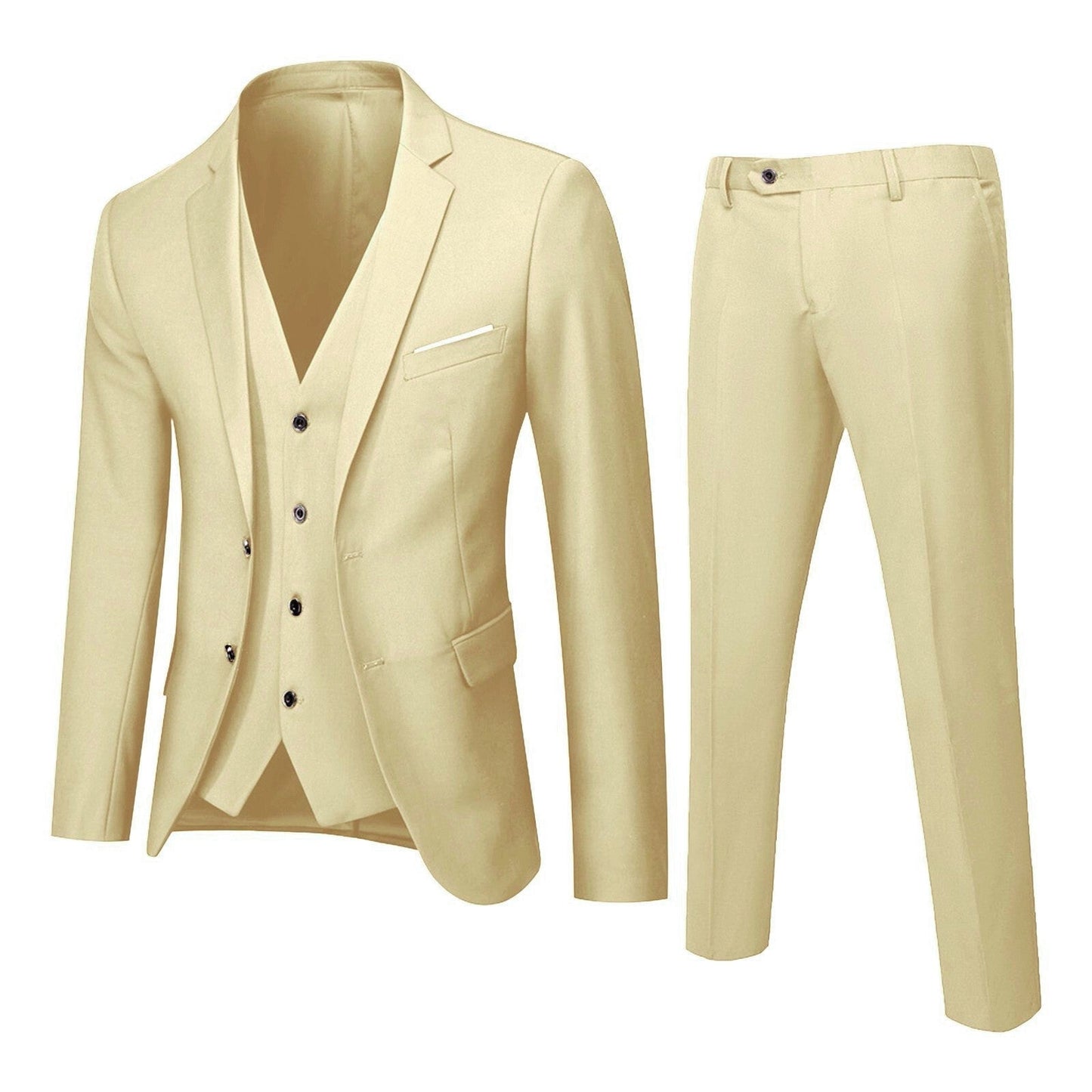 Men's Wedding Suit 2023 Groom -Man Groomsman Solid Formal Blazer Pant Elega