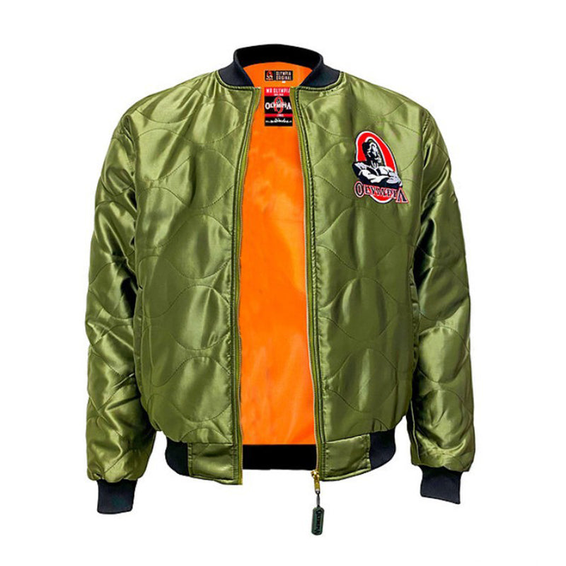 High Quality OLYMPIA Men's Zipper Collar Jacket Bodybuilding Casual Embroidery