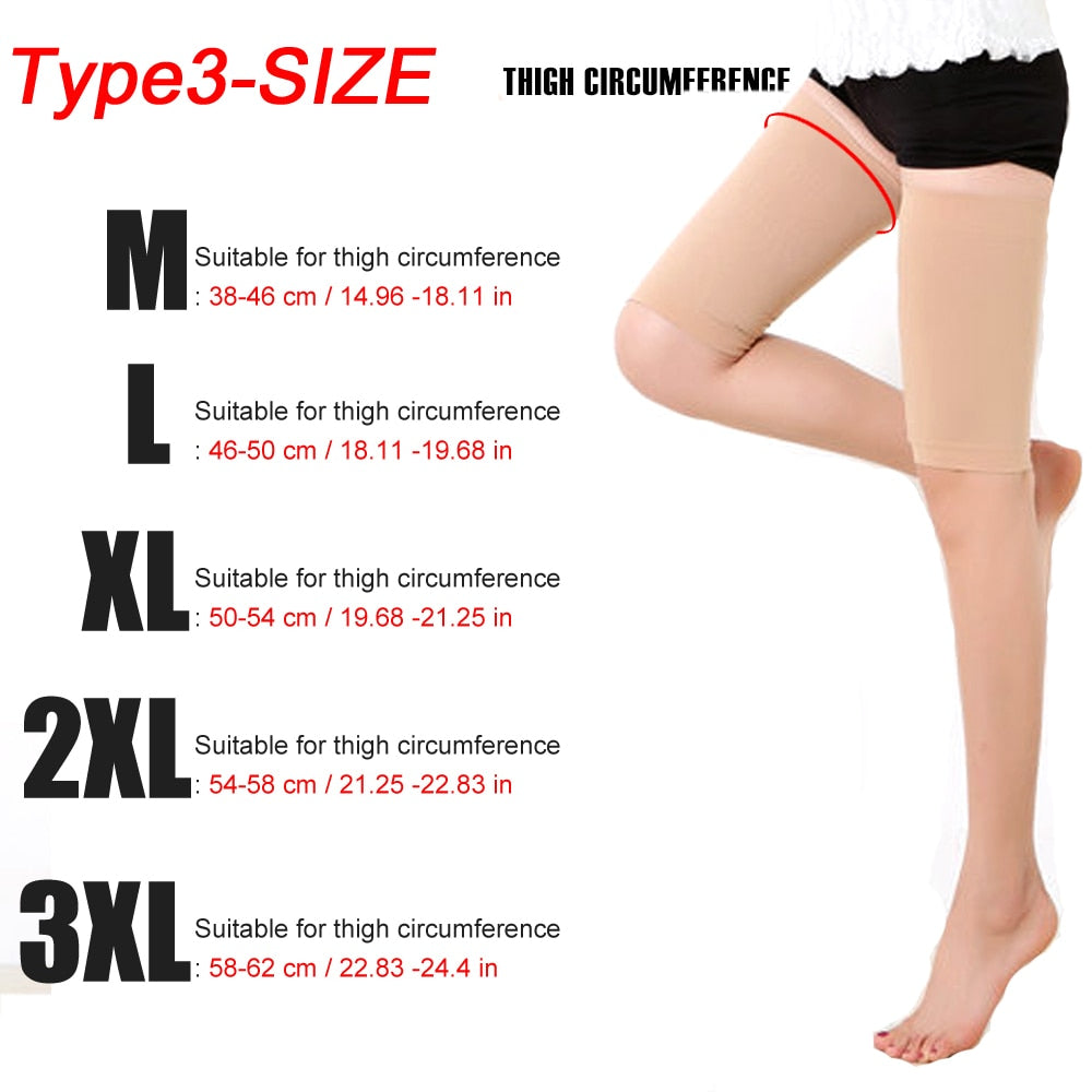 1Pair Medical Open Toe Thigh High Compression Stockings with Silicone Band for image 7