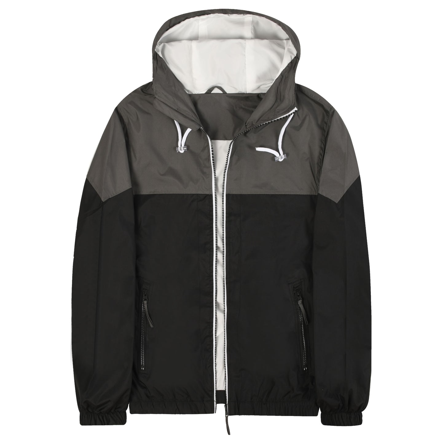 Men's Spring And Autumn New Colorblock Casual Jacket, Fashionable Hooded Windbr
