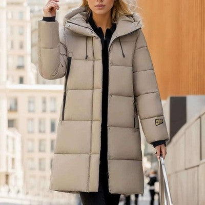 2023 Winter Women Down Coats Long Parkas Female Down Cotton Padded Hoo