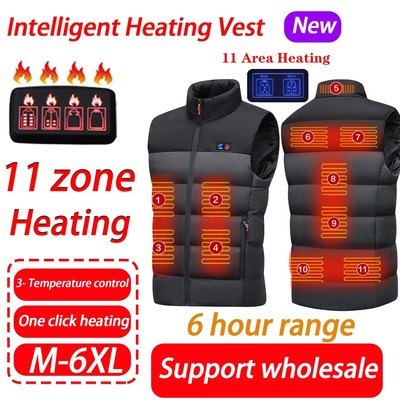 11 Places Zones Heated Vest Men Women Usb Heated Jacket Electric Heati