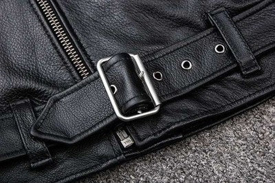 Spring Classical Motorcycle Oblique Zipper Jackets Men Leather Jacket