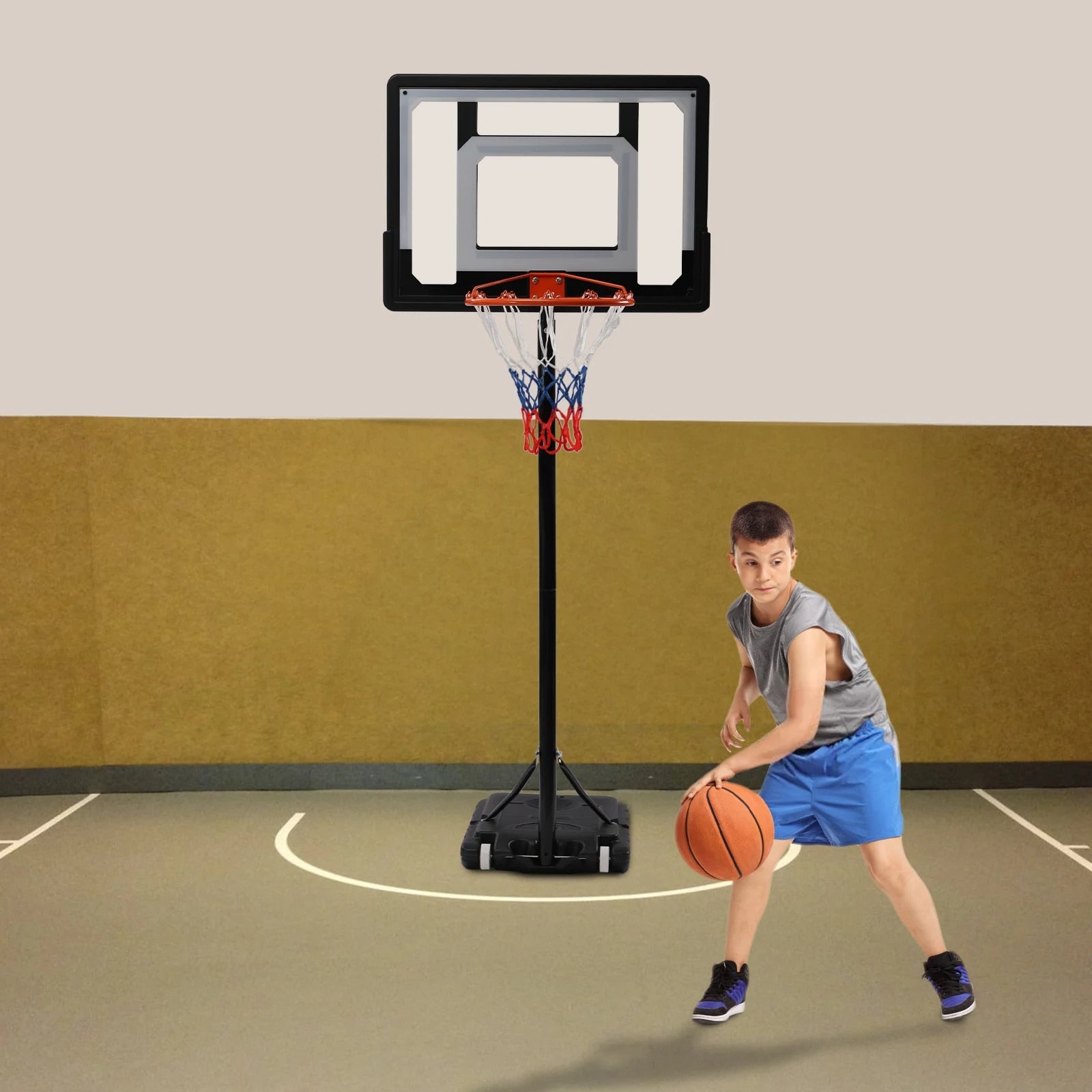 Adjustable Basketball Hoop, Basketball System, Outdoor and Indoor Basketball Tr