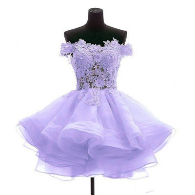 GUXQD Above Mini Short Prom Dresses Sweetheart Appliques Organza Homecoming Gra