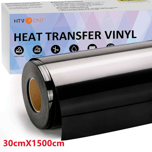 HTVRONT 12"X50ft/30x1500cm PU Heat Transfer Vinyl Roll for T-shirt Heat Press V