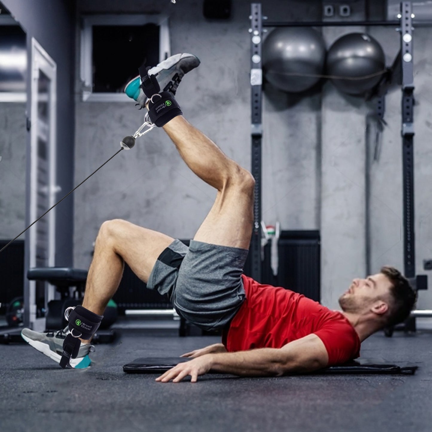 Fitness Adjustable Ankle Straps 4 D-rings for Cable Machines Comfort fit Neopre image 7