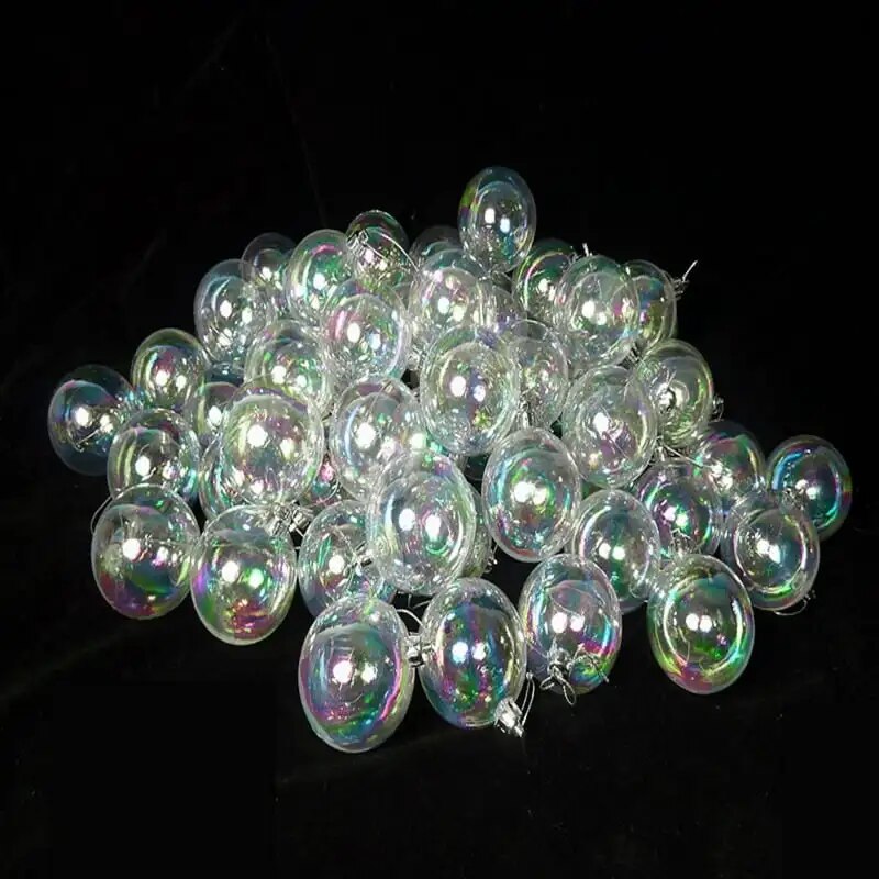 Clear Iridescent Shatterproof Christmas Ornaments 2.5 Bells Brass bells Guizos