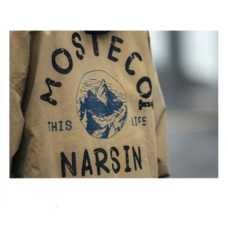 Japanese Retro Zipper Bomber Jacket Men Harajuku Pilot Vintage Streetwear Lette image 9