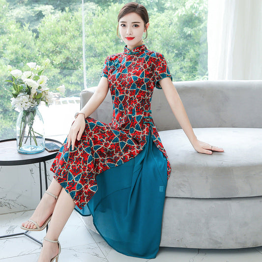 2022 Vietnam Aodai Dress for Women Chinese Traditional Plus Size Qipao Dress Re