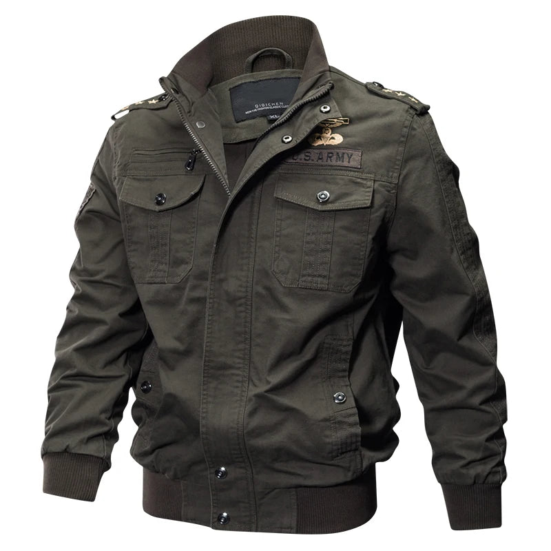 Motorcycle Military Bomber Jacket Men Spring Autumn motor Casual Multi-pocket P image 11