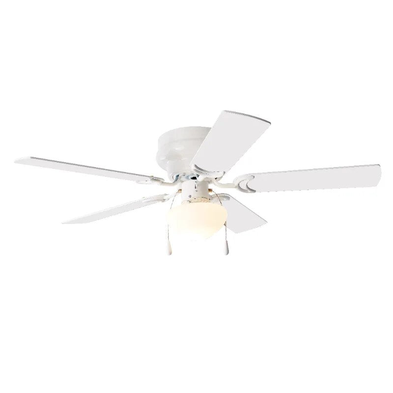 Mainstays 52 inch Hugger Indoor Ceiling Fan with Light Kit, White, 5 Blades, Re image 3