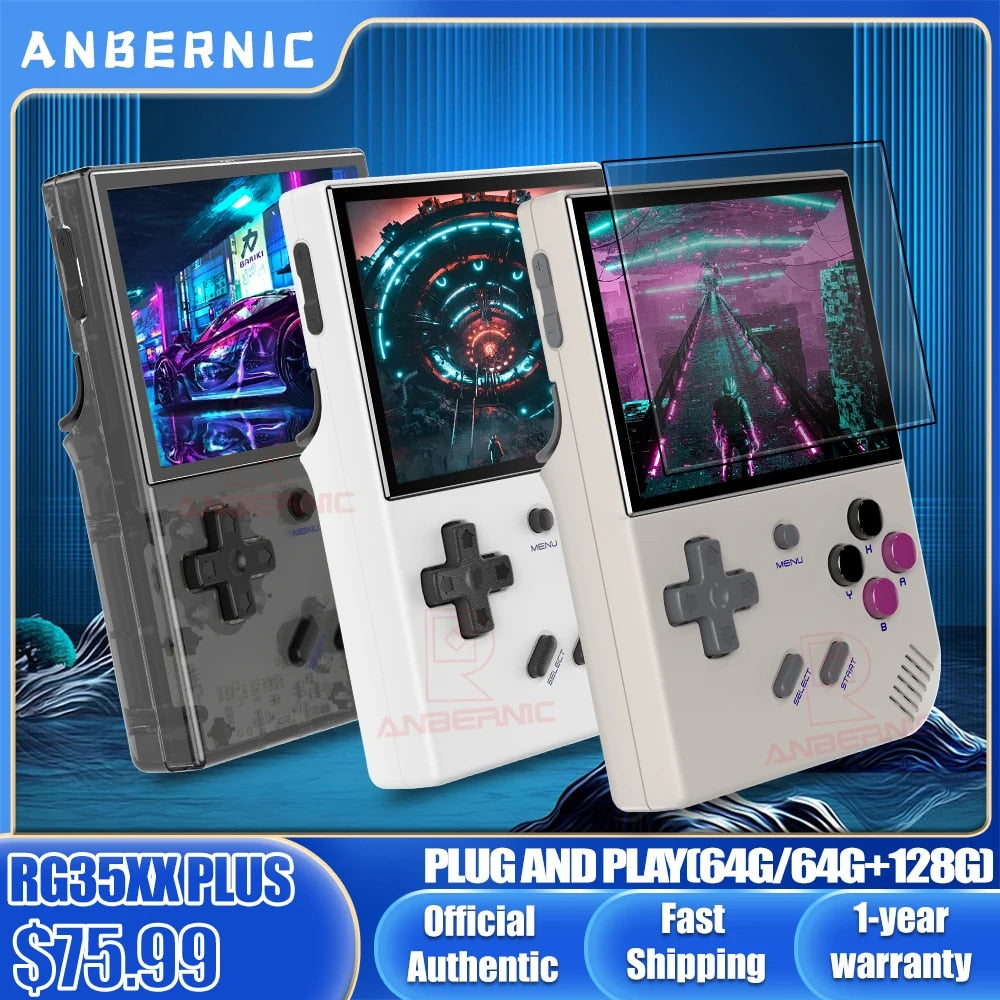ANBERNIC RG35XX PLUS Retro Handheld Game PlayerBuilt-in 64G TF 5000+ Classic Ga