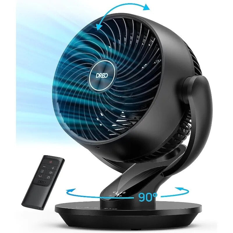9 " Quiet Oscillating Floor Fan with Remote, Air Circulator Fan for Whole Ro image 0