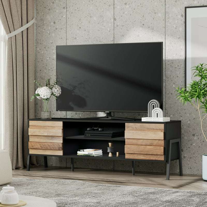 Stand for 65 inch TVs,  Wood  Cente Media Console Table for Living Room, 60 inc