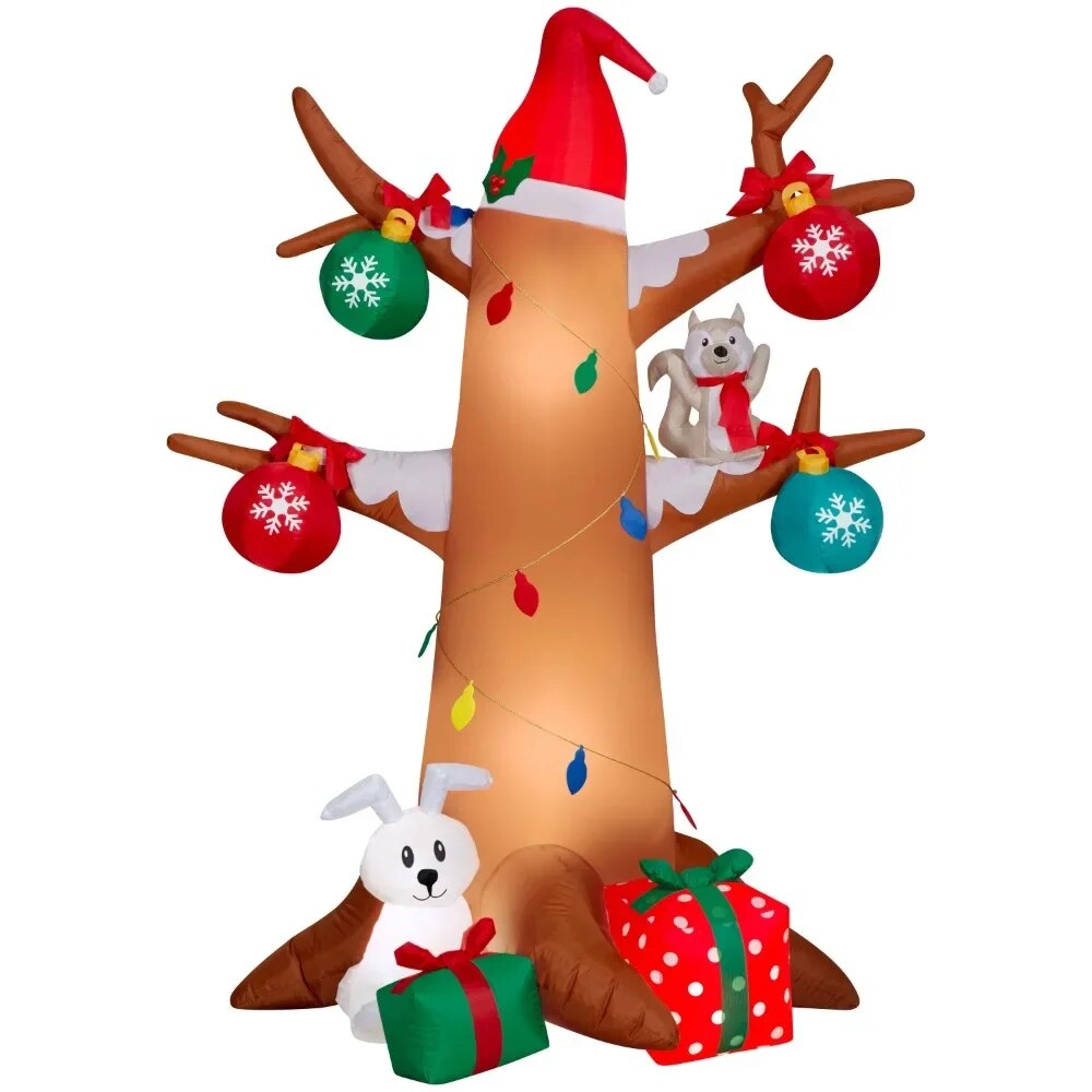 Airblown Inflatables Christmas 6 Foot Winter Tree With Woodland Creatures Scene