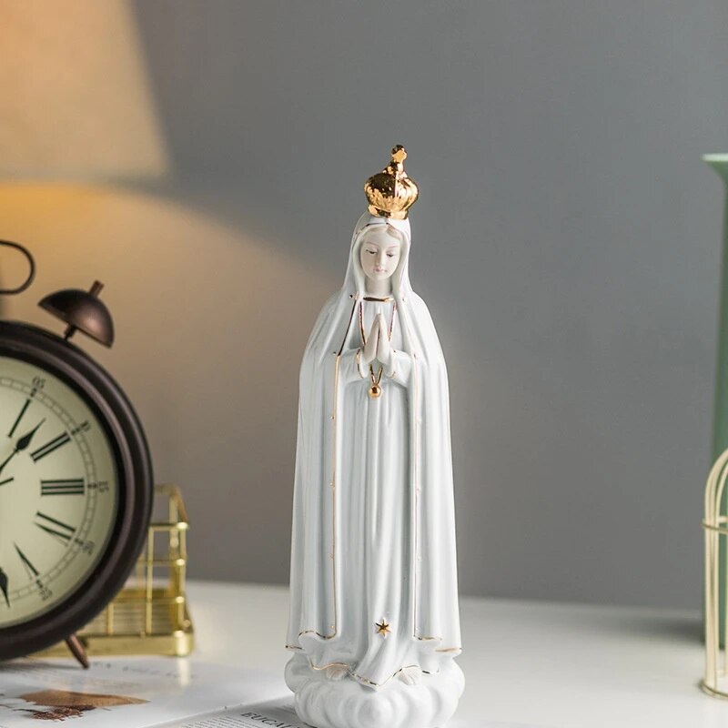 Rose Fatima Our Lady Icon of Mary Catholic Church Family Ceramic Statues Gifts image 6