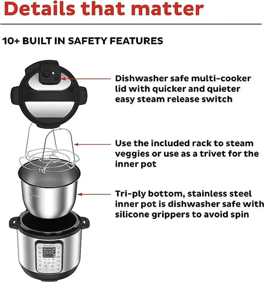 Instant Pot Duo Plus 9-in-1 Electric Pressure Cooker, Slow Cooker, Rice Cooker,