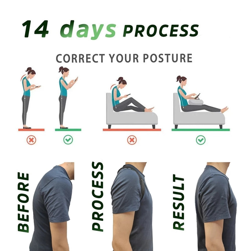 Adjustable Back Posture Corrector Belt Clavicle Spine Men Women Home Office Out image 13