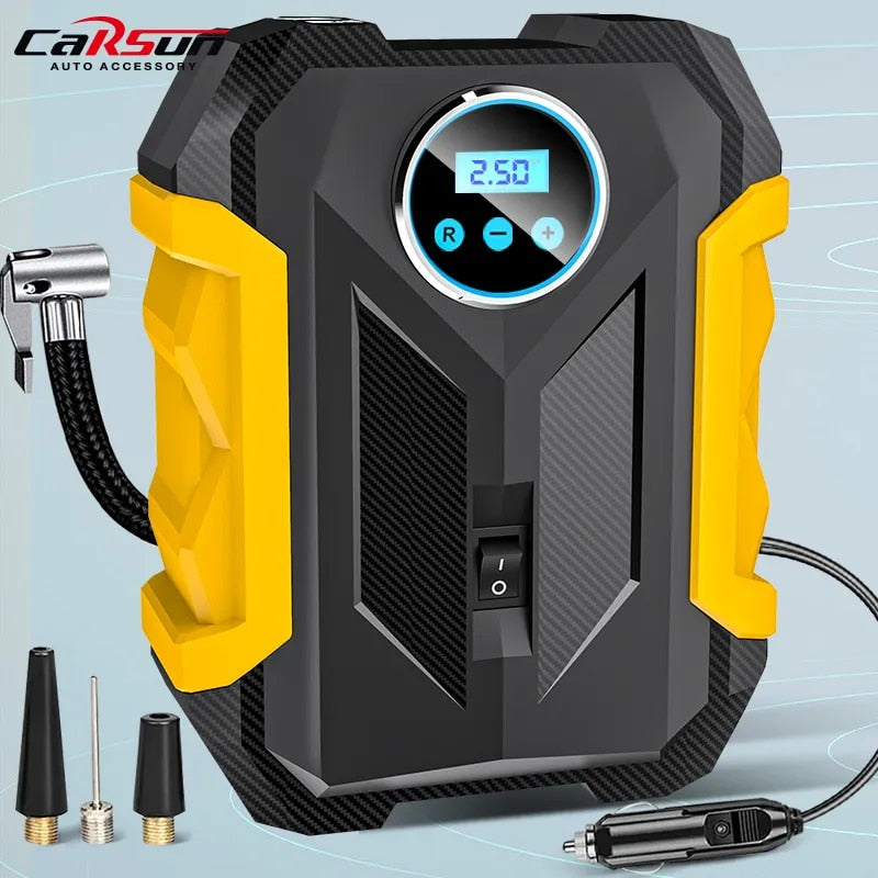 CARSUN Portable Automobile Air Compressor Digital Tire Inflation Pump LED Lamp