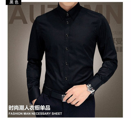 Plus Size 5XL 2023 New Men's Luxury Shirts Wedding Dress Lon Sleeve Shirt Silk image 0