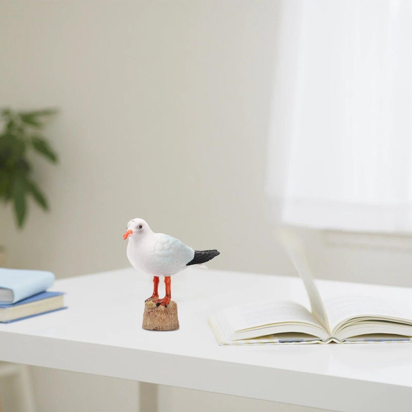 Red-billed Gull Model Garden Bird Sculpture Tabletop Decor Seagull Figurine Res image 6