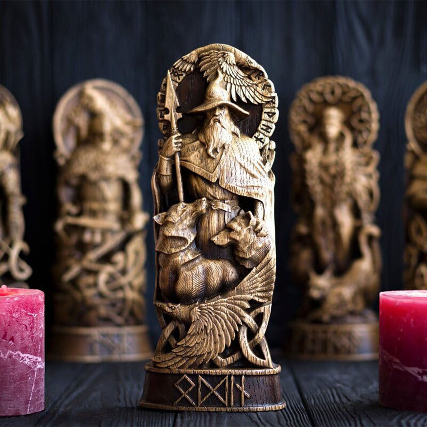 Resin Statue Nordic Gods Odin Sol Loki Freya Legend Viking God Carving Asa Prot image 9