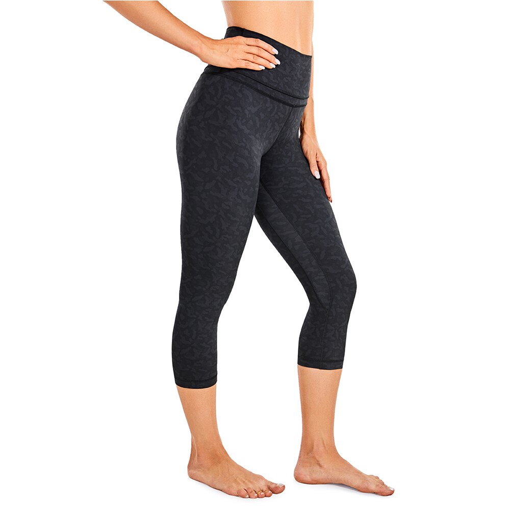 SYROKAN Women High Waist Crop Capri Leggings Workout Pants Naked Feeling -19 I