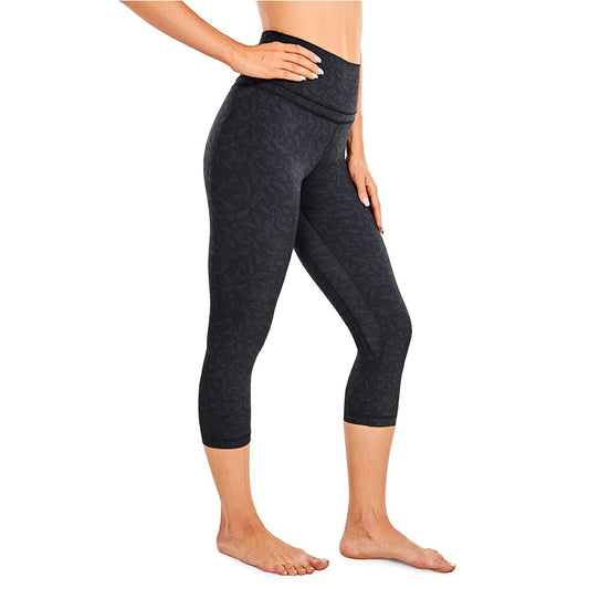 SYROKAN Women High Waist Crop Capri Leggings Workout Pants Naked Feeling -19 I