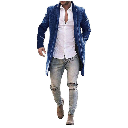 Winter Wool Jacket Men's High-quality Men's Wool Coat Warm Winter Trench Long