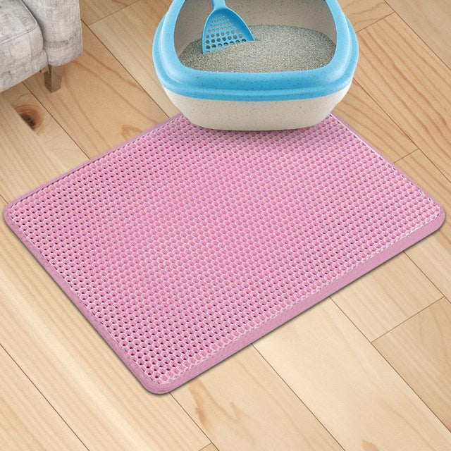 Waterproof Pet Cat Litter Mat Double Layer Pet Litter Box Mat for Cat Non-slip