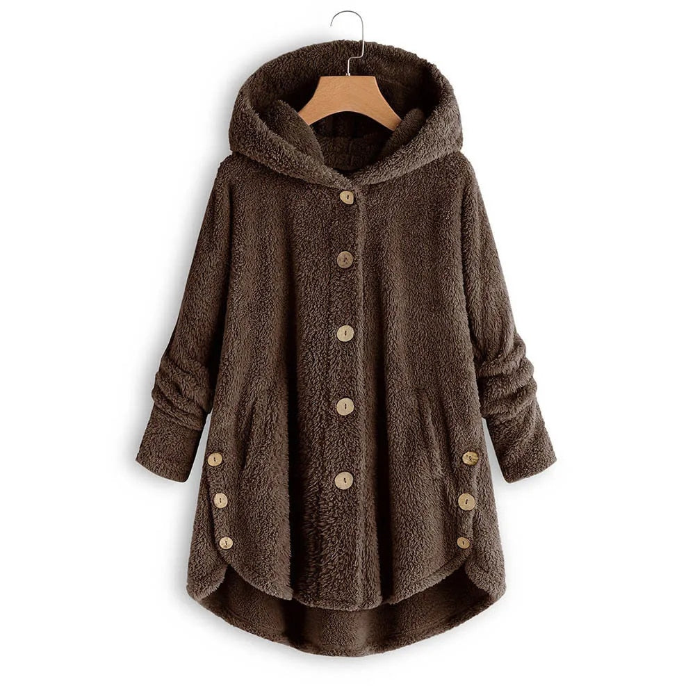 Women Teddy Bear Fleece Hooded Winter Jacket Hoodies Jumper Sweatshirt Tops C
