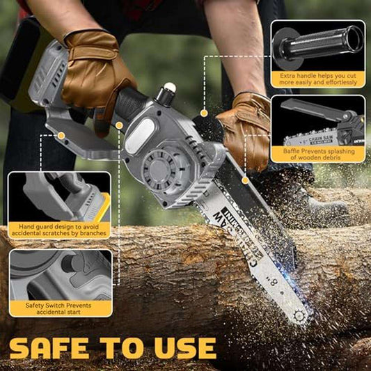 Cordless Mini Chainsaw 6&8 Inch 2-in-1 Handheld Pruning Tool DeWalt 20V Compati