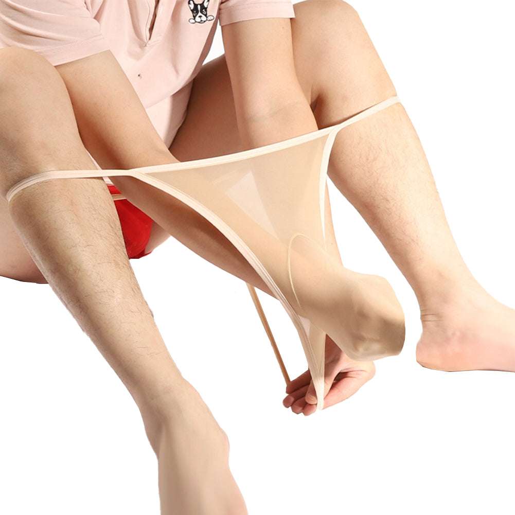 Men Thongs Seamless Sheer See Through StretPantyhose Underwear B