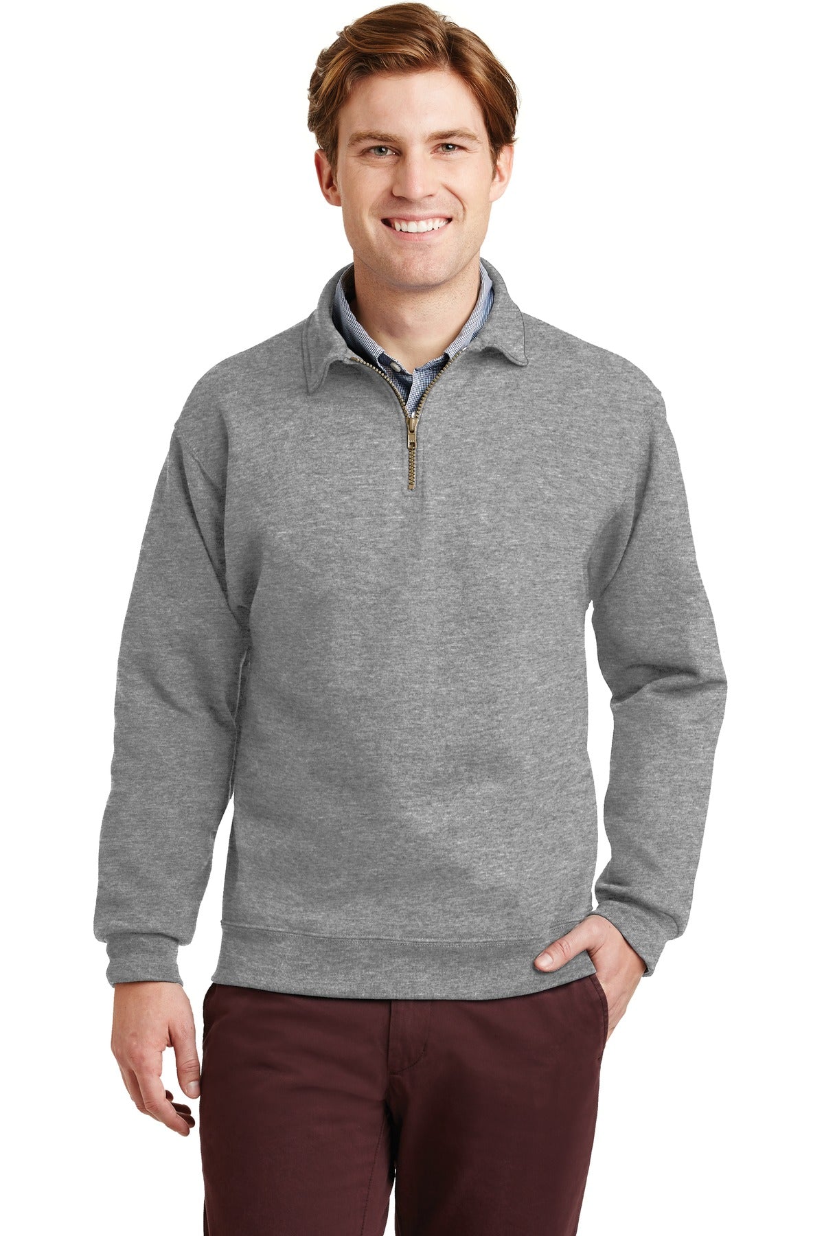 Jerzees Super Sweats NuBlend 1/4-Zip Sweatshirt with Cadet Collar. 4528M