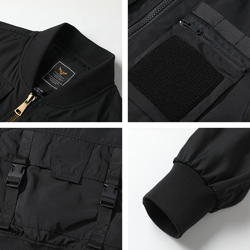 Spring Autumn New Multi-Pocket Bomber Jacket Men's Fashion Casual Windproof Pilo image 8
