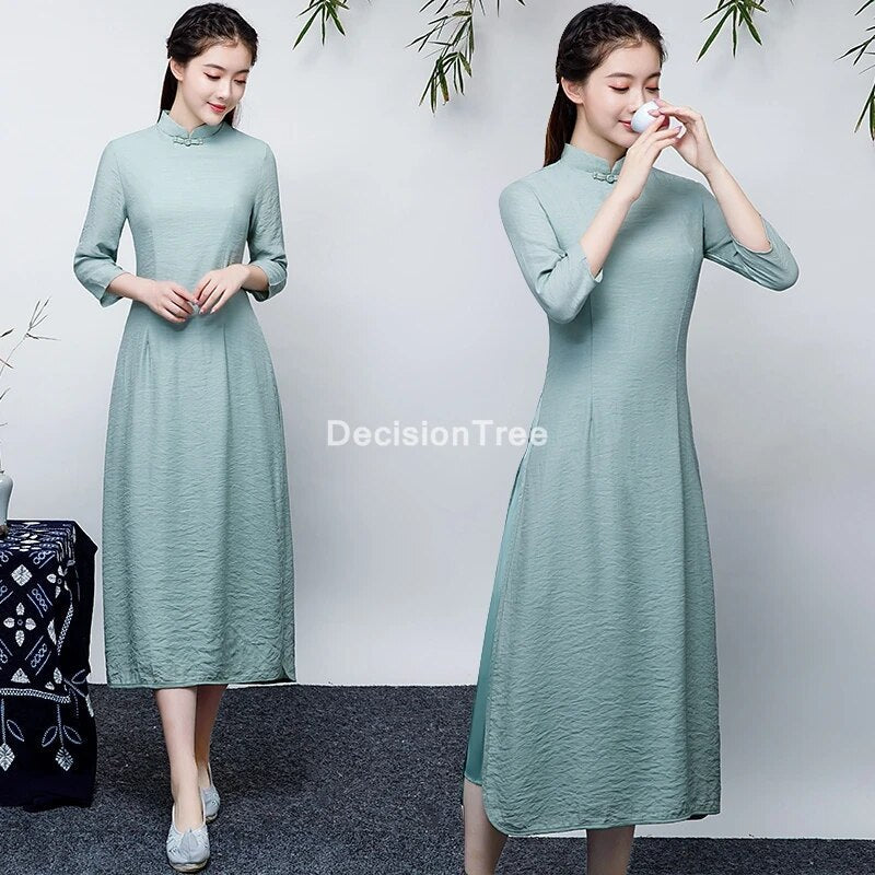 2022 vietnam style dress vietnam aodai vietnam traditional dress chiffon cheong